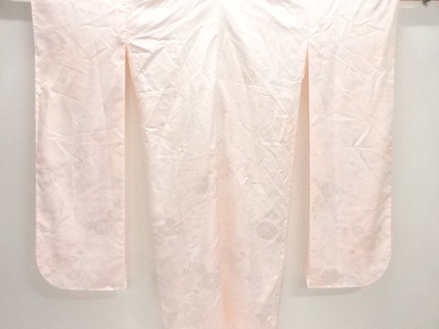 未使用品　流水に花模様単衣振袖用長襦袢（刺繍衿付）